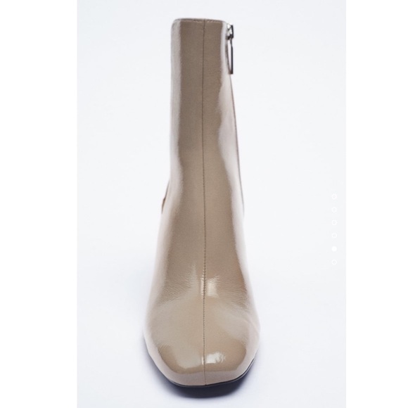 ZARA NEW HEELED BOOTIES BEIGE - Picture 5 of 6